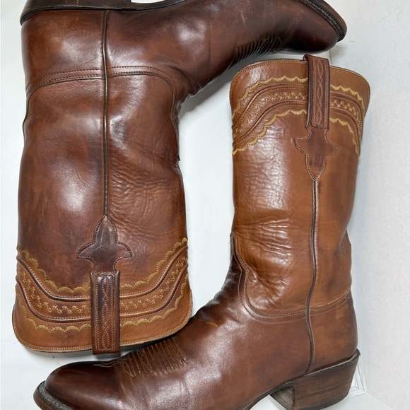 Lucchese Rich Brown Western Boots siz3e 13 - Picture 3 of 11